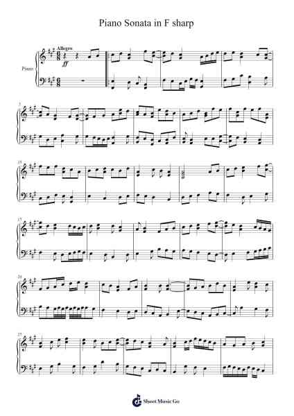Piano Sonata in F sharp Sheet Music by Wenters-Arr.Corrie