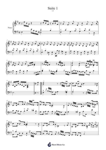 Harpsichord Suites of Lessons Suite No. 1 in D Major: I. Prelude - Allemande Sheet Music by Giovanni Battista Draghi-Arr.Bunkyle Wanmia