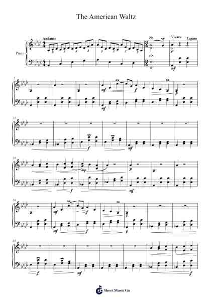 The American Waltz For Piano Sheet Music by Will Holmes-Arr.Vicbuck Orboyle