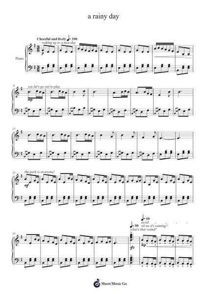 a rainy day Sheet Music by Payzy Jorlew-Arr.Poundrett Lonlon