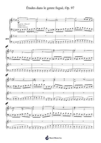 Études dans le genre fugué, Op. 97: No. 15 & No. 16 Sheet Music by Anton Reicha-Arr.Phylpeg Bradning