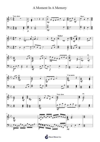 A Moment In A Memory Sheet Music by Timothy J. Pyatt-Arr.Kyletus Stanchloe