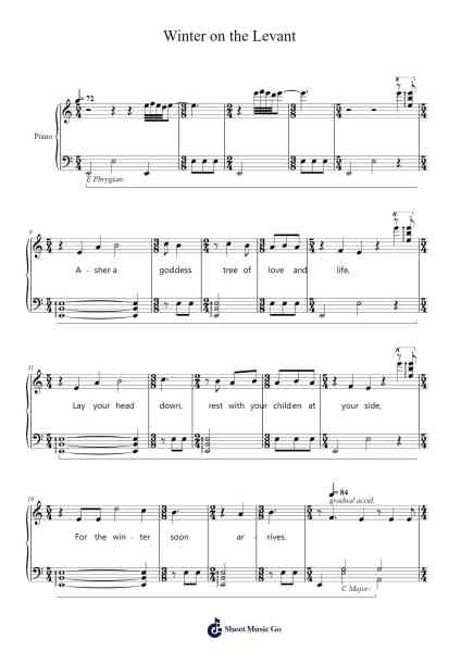 Winter on the Levant Sheet Music by Pastowe Olseph-Arr.Deirrine Sisibyl