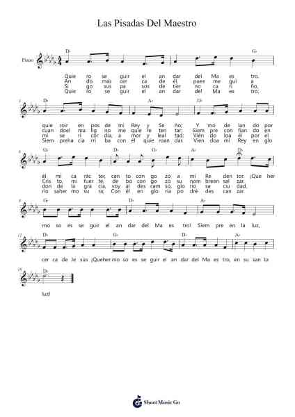 Las Pisadas Del Maestro Sheet Music by William J. Kirkpatrick-Arr.Asdict