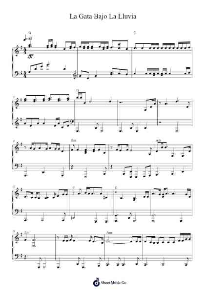 La Gata Bajo La Lluvia Sheet Music by Unknown author-Arr.Zoeriet