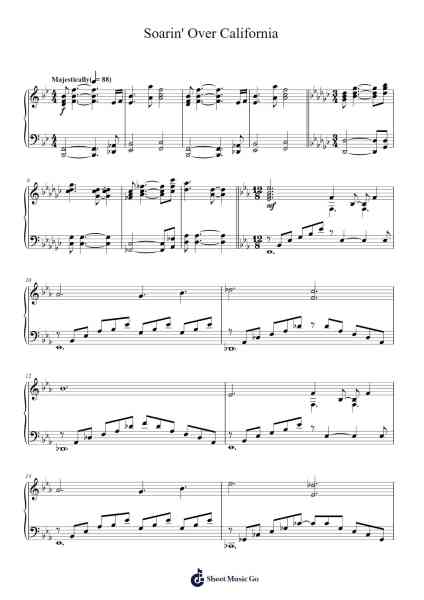 Soarin' Over California Sheet Music by Jerry Goldsmith-Arr.Asmie Panvien