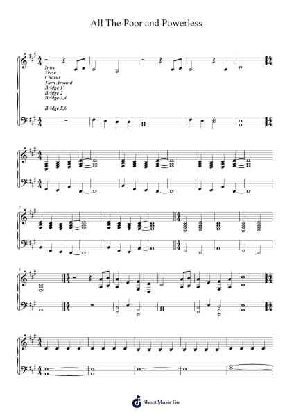All The Poor and Powerless Sheet Music by All Sons & Daughters-Arr.Buckchad