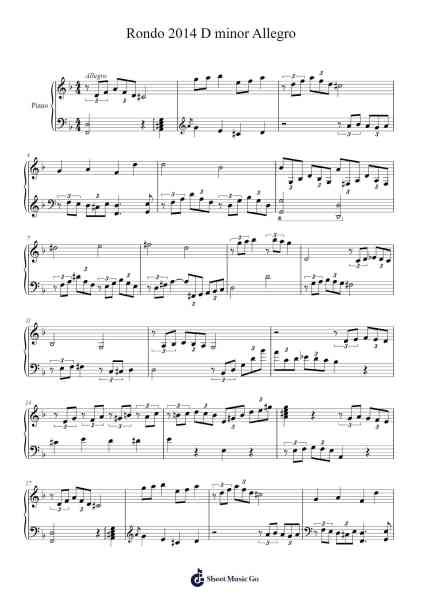 Rondo 2014 D minor Allegro Sheet Music by Jonas Holmvall-Arr.Hulstone Lilsper