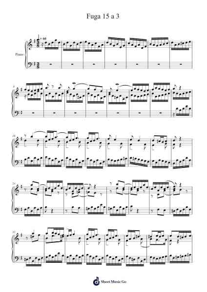 Fuga 15 a 3 Sheet Music by Johann Sebastian Bach-Arr.Pumens Faulkgrant