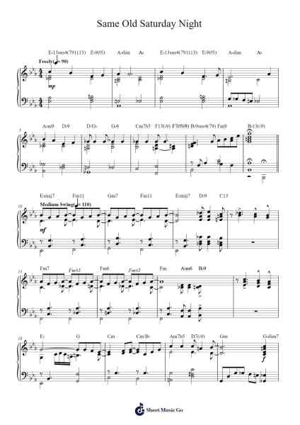 Same Old Saturday Night Sheet Music by Frank Sinatra-Arr.Mattbart Stephy