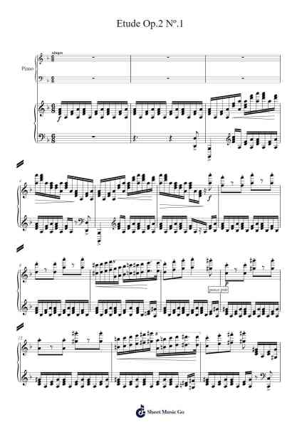 Etude Op. 2 No. 1 in D Minor Sheet Music by Sergei Prokofiev-Arr.Prihue Roslan