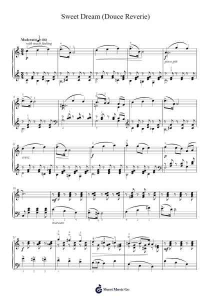 Album For The Young, Op. 39: No. 21, Sweet Dream (Douce Reverie) Sheet Music by Pyotr Ilyich Tchaikovsky-Arr.Joypoe Willze
