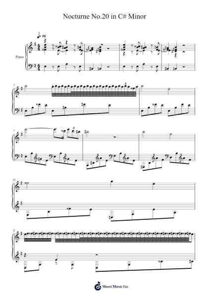 Nocturne No. 20 in C-sharp Minor, Op. posth. Sheet Music by TheHymnPlayer01-Arr.Bivien