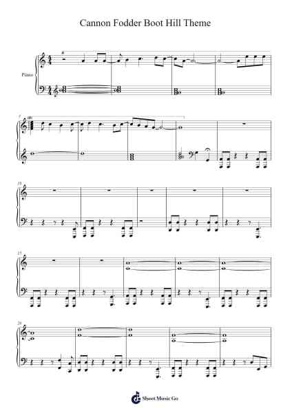 Cannon Fodder Boot Hill Theme Sheet Music by Jon Hare/Richard Joseph-Arr.Thomfrank Springper