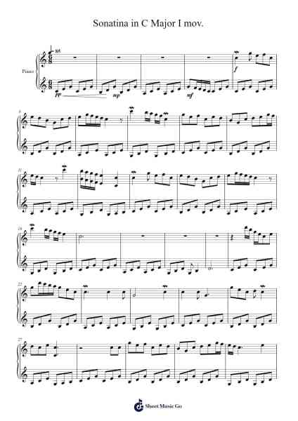 Sonatina in C Major Sheet Music by Noahsteele-Arr.Atkuk