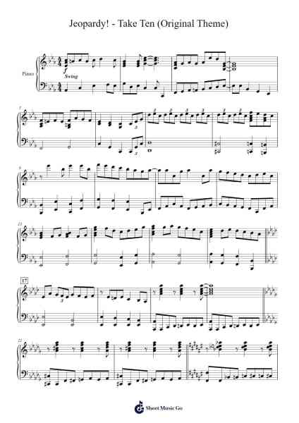 Jeopardy! - Take Ten (Original Theme) Sheet Music by Julann Griffin-Arr.Cybing Gilldrew