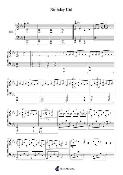 Birthday Kid (Key Ingredient ver.) Sheet Music by Mili-Arr.Cookerad Bartreen