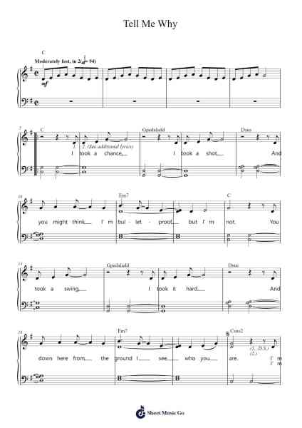 Tell Me Why Sheet Music by Taylor Swift-Arr.Surdred