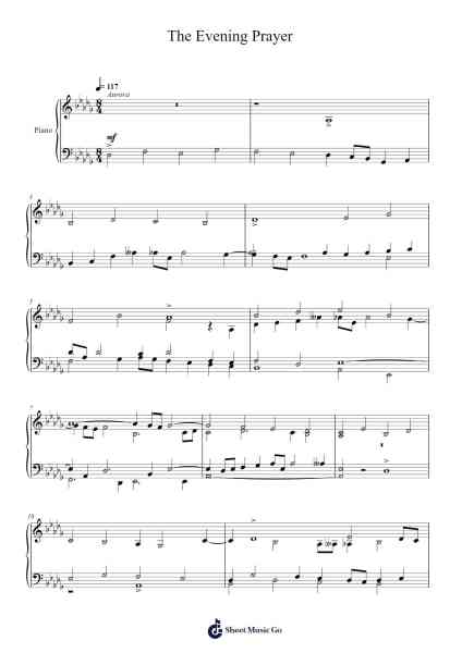 The Evening Prayer Sheet Music by Toursbur-Arr.Twainryl