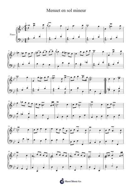 Menuet en sol mineur Sheet Music by G. F. Händel-Arr.Greydre Keithburne