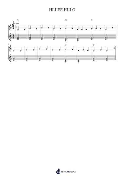 HI-LEE HI-LO Sheet Music by undefined-Arr.Blycarr