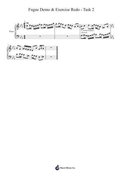 Fugue Demo & Exercise Redo - Task 2 Subject, Answer & Counter-Subject Sheet Music by Frank Paul-Arr.Laupound