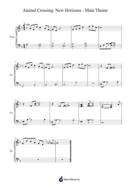 Animal Crossing: New Horizons - Main Theme Sheet Music by Kazumi Totaka-Arr.Raelo