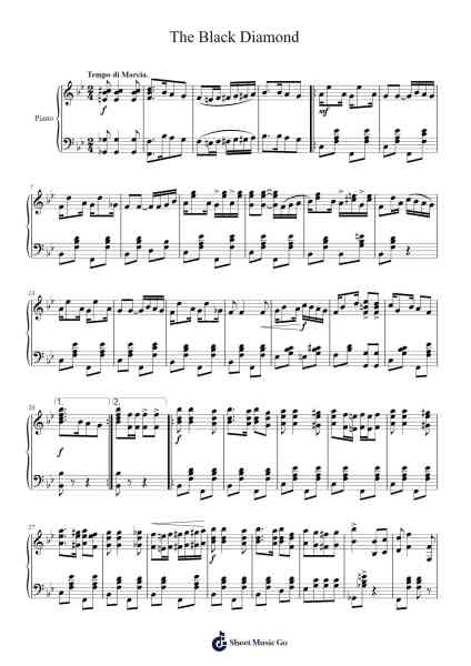 The Black Diamond Sheet Music by Grace M. Bolen-Arr.Efbin Kimsie