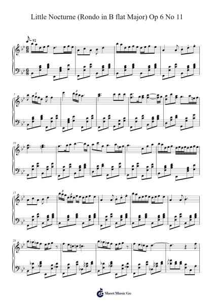 Little Nocturne (Rondo in B flat Major) Op 6 No 11 Sheet Music by Yvesmeg Todrey-Arr.Hughgee