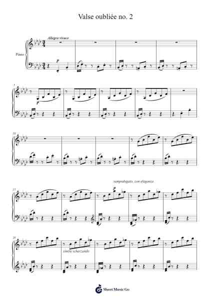 Valse oubliée No. 2 Sheet Music by Franz Liszt-Arr.Xefunk Huttrick