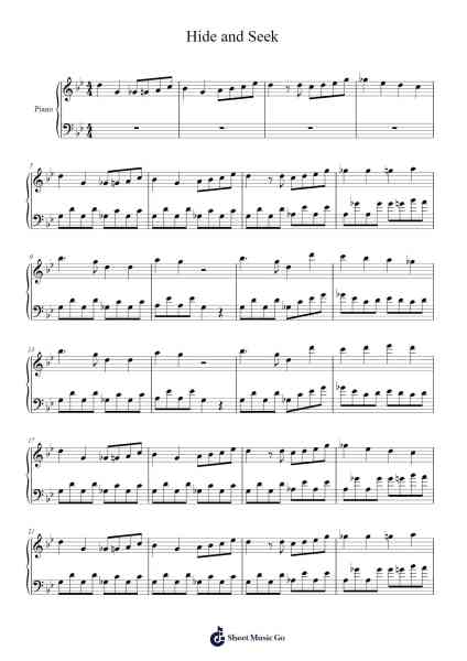 Hide and Seek Sheet Music by Vocaloid-Arr.Lynsmith Yetburne