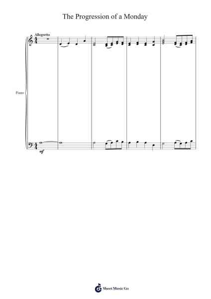 The Progression of a Monday Sheet Music by Ann Marie Marshal-Arr.Buckclough Woogold