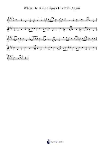 When The King Enjoys His Own Again Musica per pianoforte di Brynlee Charles - Arr.Curwilde Perwin
