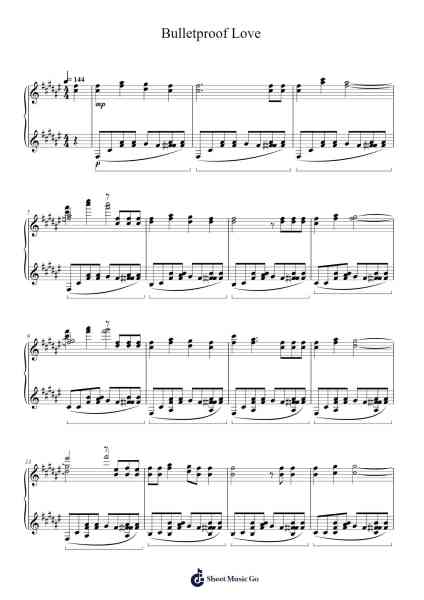 Bulletproof Love Sheet Music by Pierce the Veil-Arr.Jansean