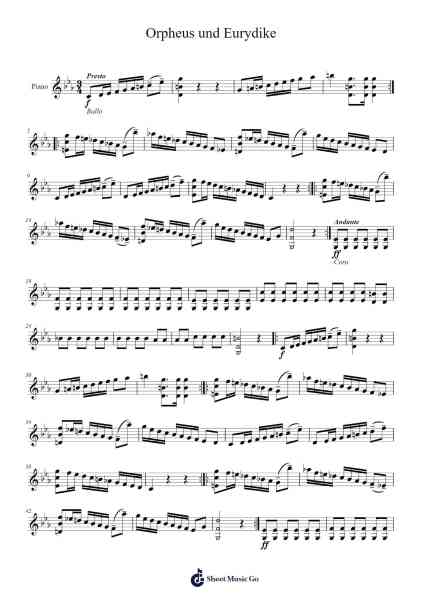 Orpheus und Eurydike Sheet Music by Lynchn-Arr.Chamcarr Cherbard