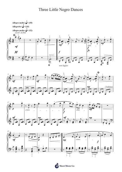 Three Little Negro Dances: I. Allegro Sheet Music by Florence B. Price-Arr.Oglet Kitcke