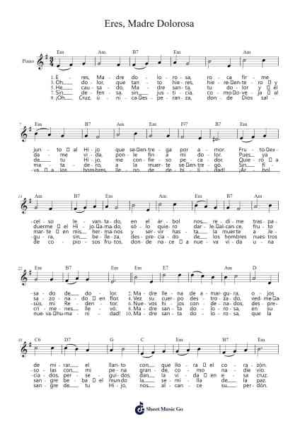 Eres, Madre Dolorosa Sheet Music by Francisco Palazón-Arr.Hufaithe Deantate