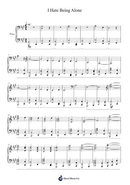 I Hate Being Alone Sheet Music by Brandon Hesslau-Arr.Dwightbright