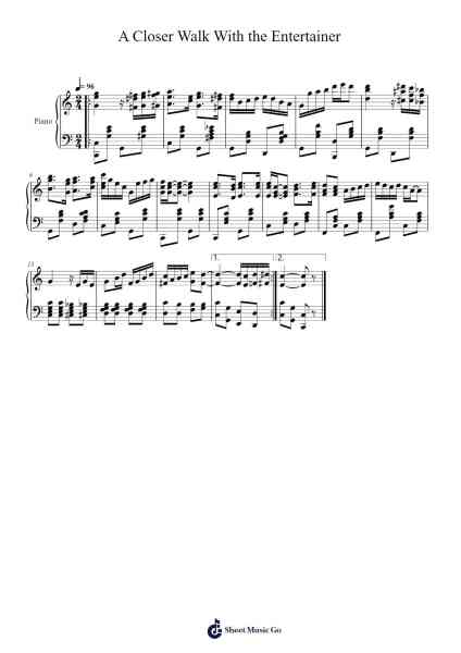 A Closer Walk With the Entertainer Sheet Music by Tidike-Arr.Janecher Duh