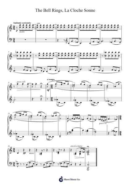 La Cloche Sonne, S.238 Sheet Music by Franz Liszt-Arr.Deblack Sram