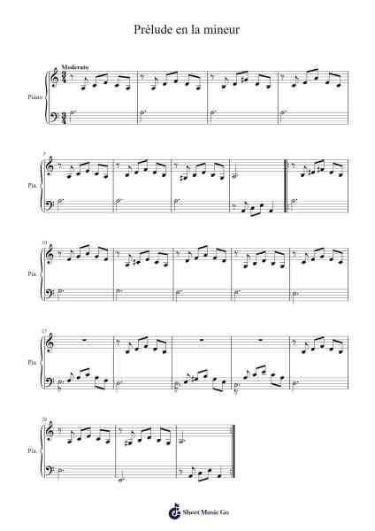 Prélude en la mineur Sheet Music by J.C. Bach-Arr.Thomfrank Springper