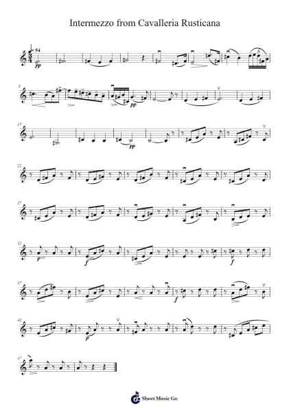 Intermezzo from Cavalleria Rusticana Sheet Music by -Arr.Drywalsh Louisoon