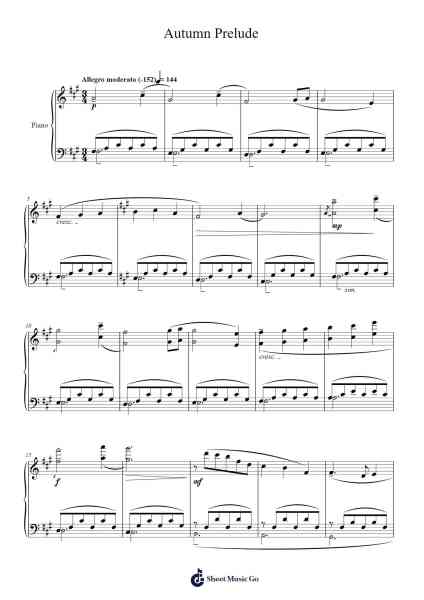 Autumn Prelude Sheet Music by Alexei Surovykh-Arr.Maudky Clairebey
