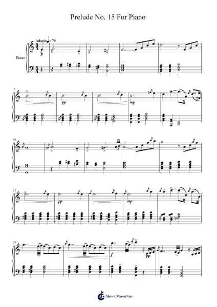 Prelude No. 15 for Piano Sheet Music by Eleazar Torres Gallegos-Arr.Nyroy Vebe