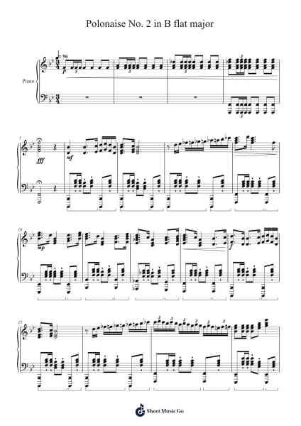 Polonaise No. 2 in B flat major Musica per pianoforte di Mason Ma - Arr.Gosnix