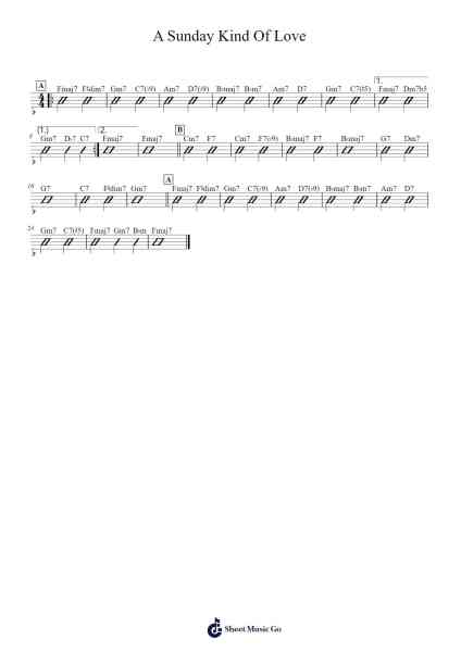 A Sunday Kind Of Love Ноты для фортепиано от Barbara Belle/Louis Prima-Arr.Lopeare