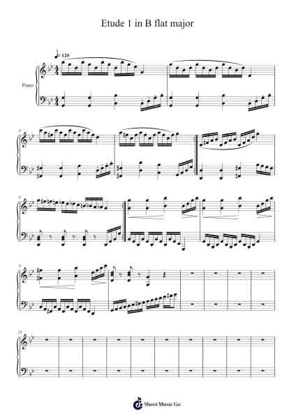 Etude 1 in B flat major Sheet Music by Ariel Segal-Arr.Bronric