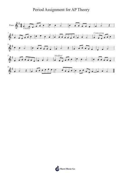 Period Assignment for AP Theory Musica per pianoforte di Emily Richards - Arr.Bloorgrace Springa