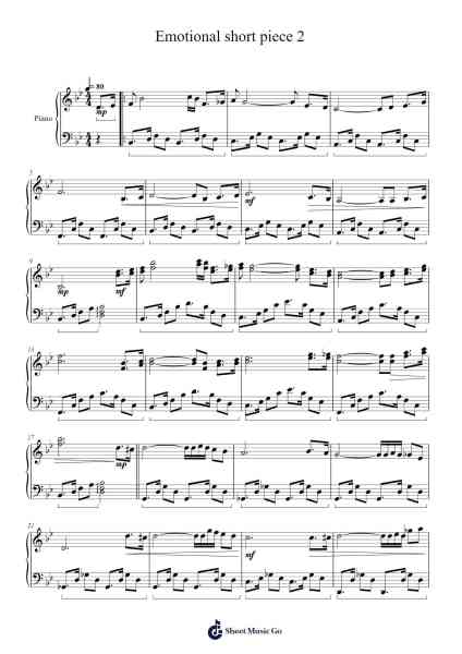 Emotional short piece 2 Sheet Music by Masao Aichi-Arr.Watloise Fredgee