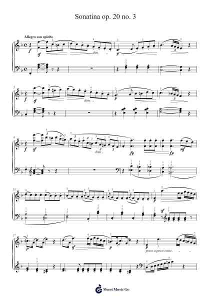 Sonatina in F Major, Op. 20, No. 3 Sheet Music by Friedrich Kuhlau-Arr.Herloyd